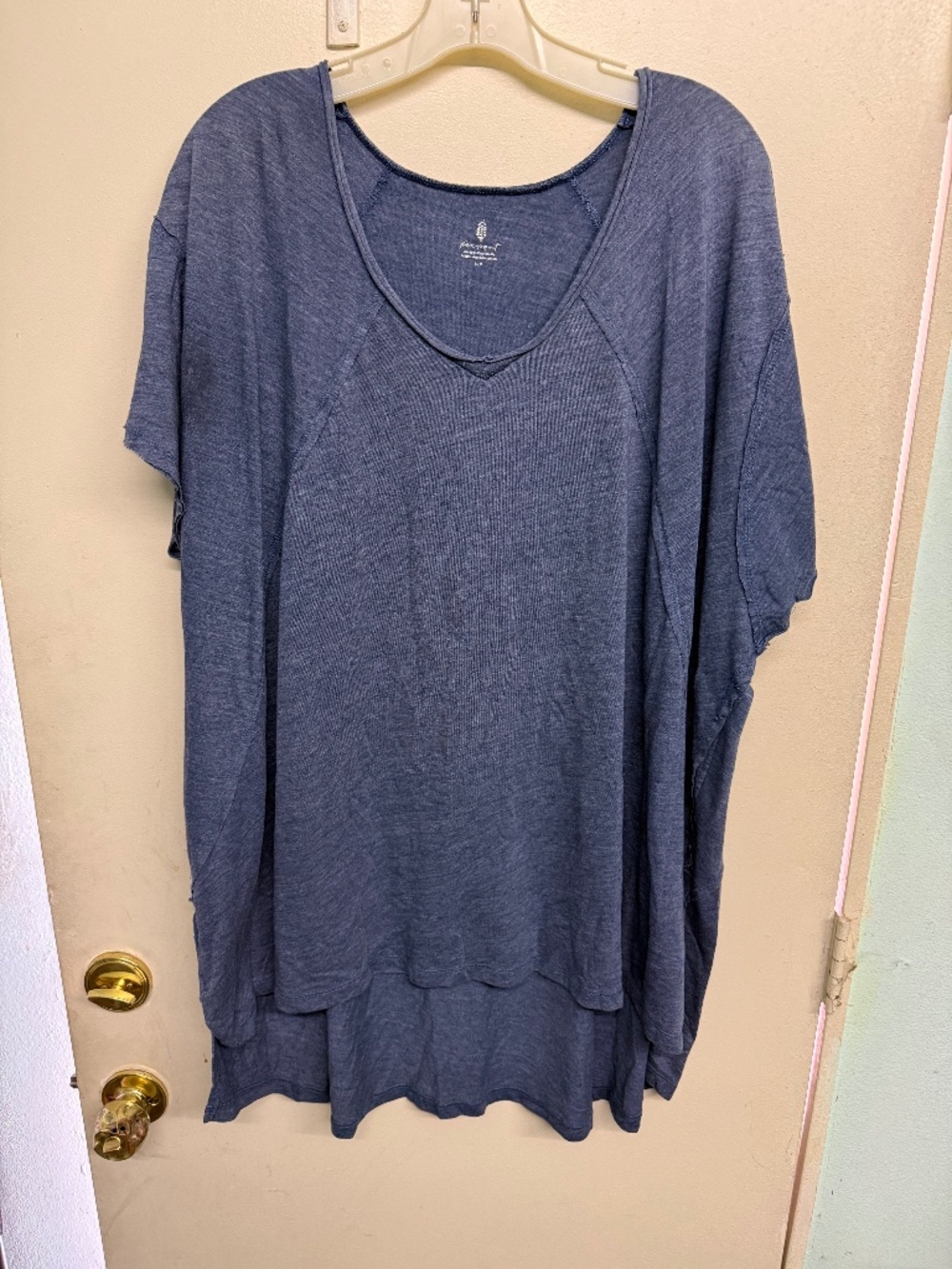 Free People Movement Oversized Cotton V-Neck T-Shirt with Pockets